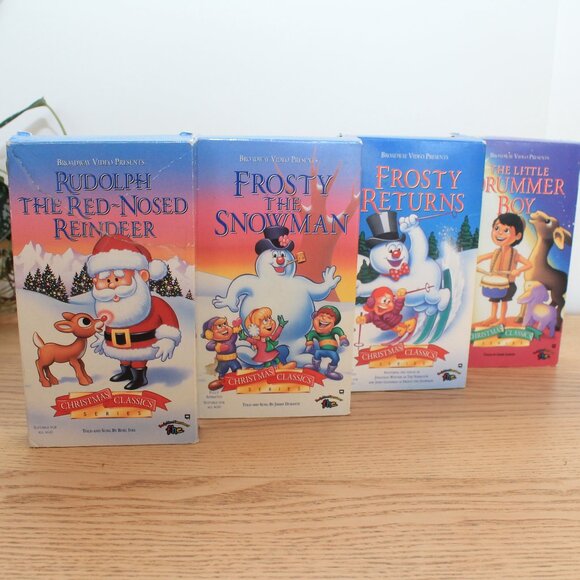 Christmas VHS Lot – Rudolph (Ripped Case), Frosty, Drummer Boy, Classics 1990 - Picture 1 of 9